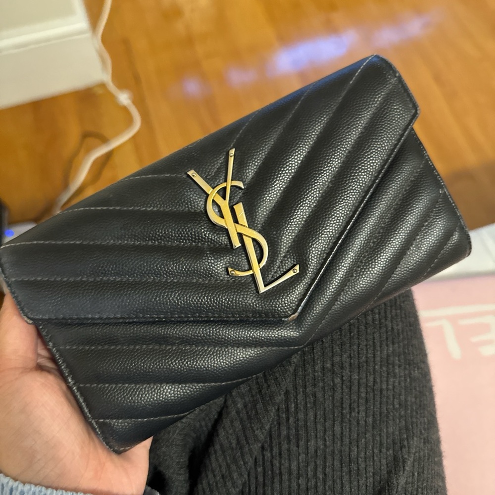 YSL long flap wallet